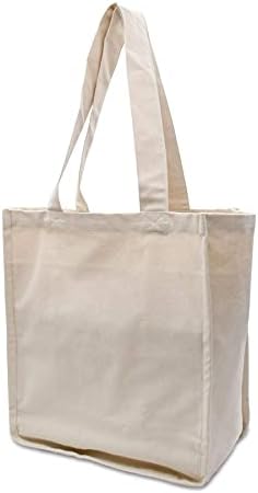 Platnena torba za namirnice - 3 pakovanja velike torbe od organske pamučne tkanine sa ručkama i unutrašnjim džepovima, ekološki prihvatljive torbe od prazne tkanine za višekratnu upotrebu za namirnice, kupovinu, sublimaciju, putovanja, rasuti teret-13, 5x16, 5x8