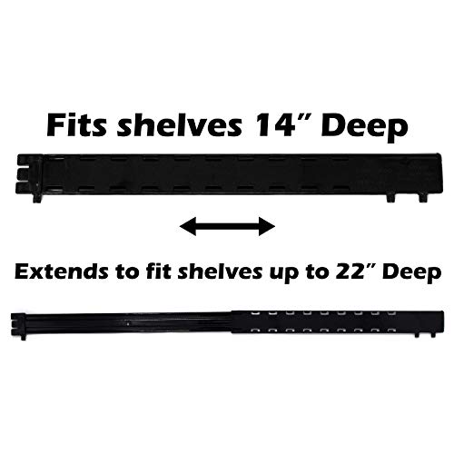 Crna proširiva podesiva dubinska dubina Gondola polica Dividers za police 14 do 22 D, 100 pakovanja