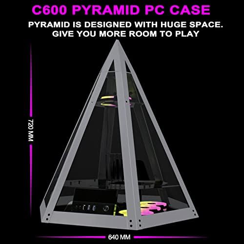 Kediers Diamond Pyramid ATX PC Case inovativno kućište tornja računara za igre, C600