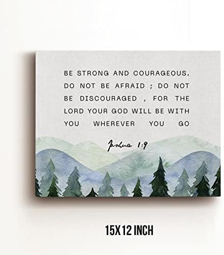 Inspirativni biblijski stihovi canvas Wall Art Budi jak i hrabar Joshua 1: 9 štampa uokvirene hrišćanske