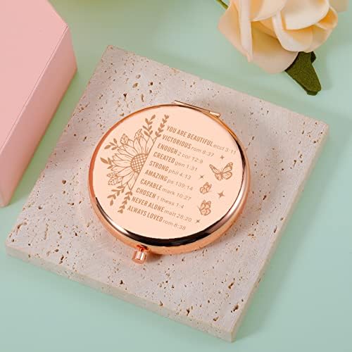 Inspirational Religious Gifts Compact Makeup Mirror for Women Pocket Makeup Mirror Christian Gift for