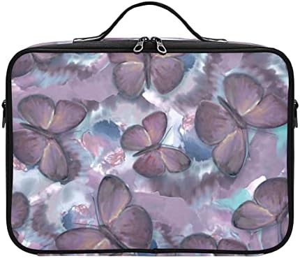 Sanwewgogo leptir cvijeće Kozmetička torba za ženska toaletna torba s ručkama na ramenu traku za šminkanje