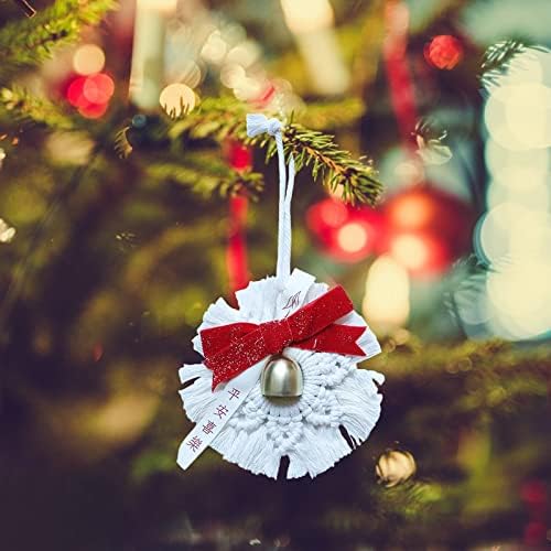 Ukrasne viseće staklene kuglice Božićne pahulje molitva privjesak Novogodišnja tkanina Woven Viseći luk zvoni za ukrašavanje Mini ornamenta
