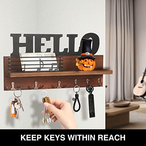 Ciljlarna pošta i držač za ključeve za zidne kuke za ključeve za zid za zidni nosač, rustikalni regalni
