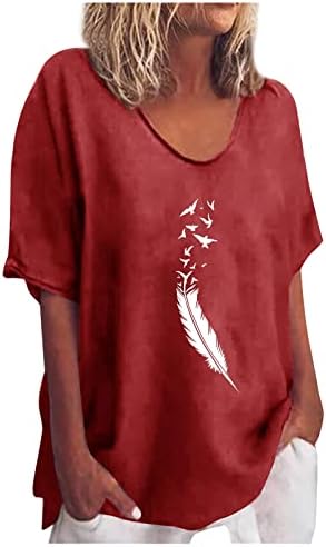 Ženski praznici modni casual ljetni vrhovi tiskane majice kratkih rukava s puloverm okruglim vratom