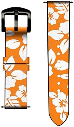 CA0254 Havajski hibiskus narandžasti uzorak kožni pametni sat traka za ručni sat smartwatch pametni satovi veličine