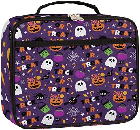 Pumpkin Ghost Dječija kutija za ručak za djevojčice dječake i male izolirane torbe za ručak, Halloween Spider Mini hladnjak za povratak u školu torba za ručak prijenosni termo Meal tote Kit meka torba