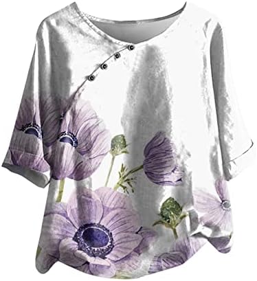 Jesen Summer bluza za žene 2023 odjeća za pamučnu grafičko dugme za grafičko dugme dolje gornji