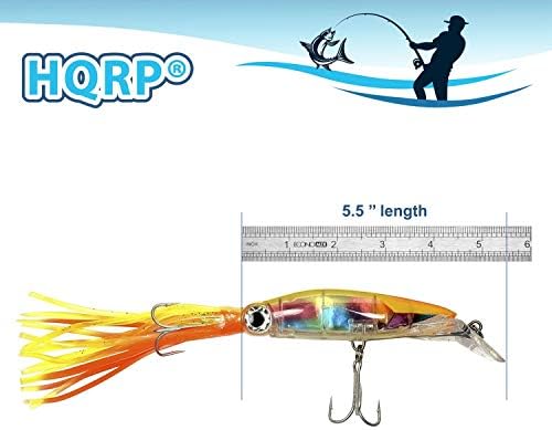 HQRP 5.5 mamac za pecanje 1.5 oz mamac za ribu u slanoj vodi lignja hobotnica Trolling Swimbait tvrda oprema za ogoljenog Basa, brancina, crevalle Jacka
