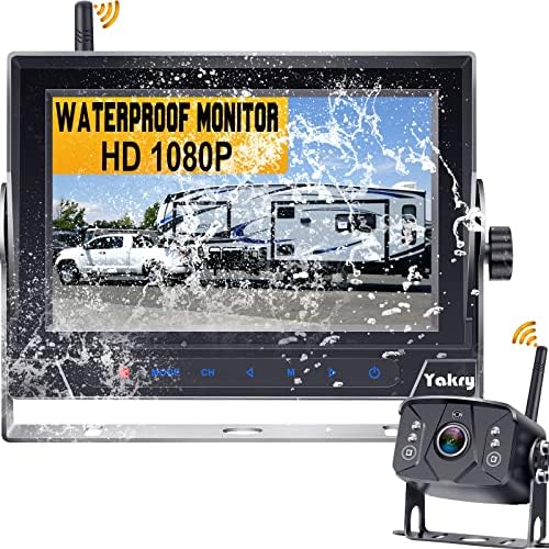 Yakry RV rezervna kamera bežična HD 1080p 7-inčni vodootporni Monitor komplet za stražnji pogled prikolice