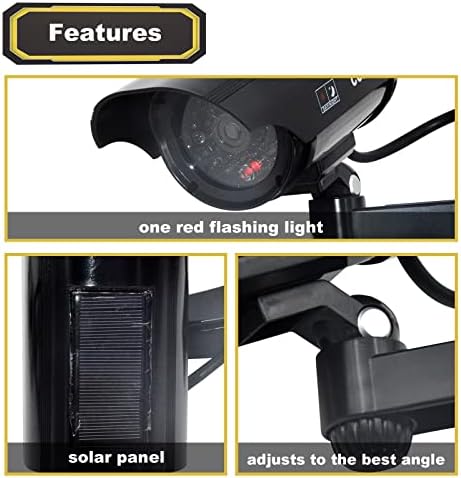 Lažne kamere za vanjsku, lutka kameru CCTV sustav nadzora sa realnim crvenim treptajućim svjetlima i naljepnica za upozorenje za kućne poslove