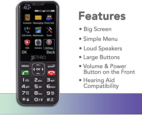 Jethro SC490 4G mobilni telefon za starije osobe / Prepaid 1500 minuta