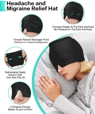 Glavobolja migraine relief Hat - Hot & hladna puna okolna migrena Relief maska Ice Pack kapa, za napetost sinusa