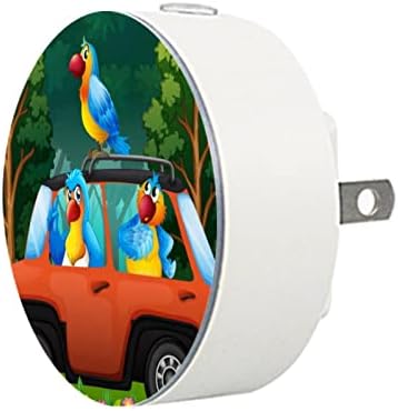 2 paketa Plug-in Nightlight LED Night Light grupni papagaj na automobilu sa senzorom sumraka do zore za dečiju