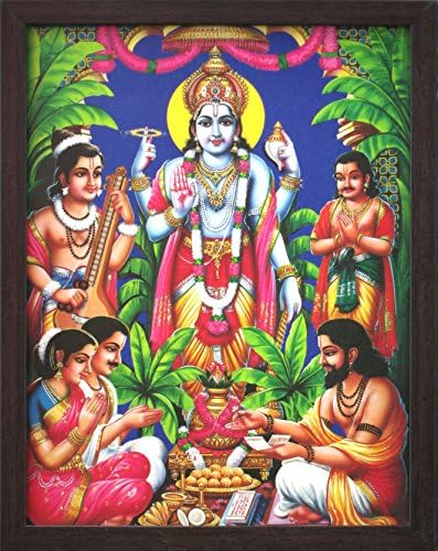 Sljedbenici trgovine rukotvorina koji obožavaju Lorda Vishnua i Narada, sliku postera sa uokvirivanjem,