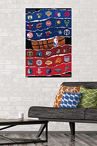 Trendovi Međunarodna NBA liga-logotipi 21 zidni Poster, 22.375 x 34, Neuramljena verzija
