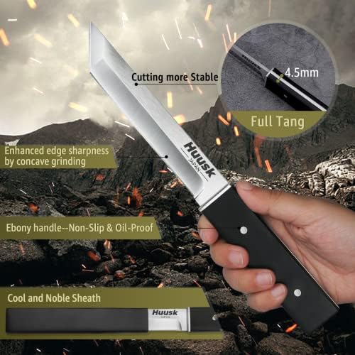 Huusk Japan nož, ručni kovani mesarski nož paket sa profesionalnim kuhinjskim noževima