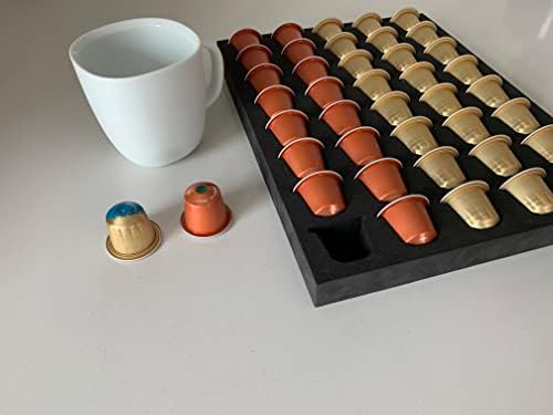 Posuda za skladištenje kafe, Organizator kompatibilan sa Nespresso originalom za ladicu ili radnu površinu kapaciteta 40 kapsula