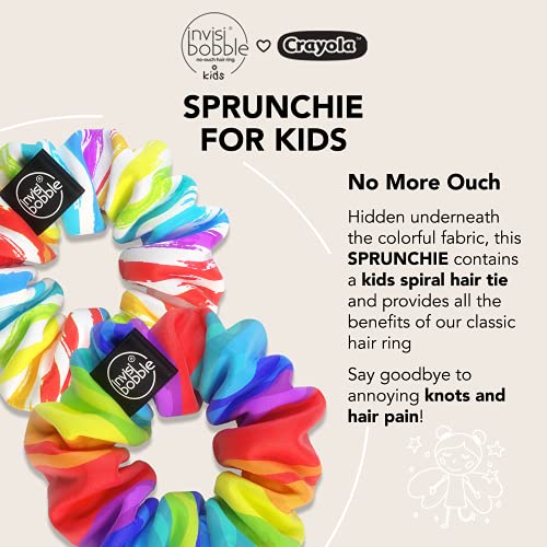 invisibobble Kids Sprunchie Spiral Hair Ring-Crayola Edition-2 paket-Scrunchie Elastic hair Ties, Hair Accessories