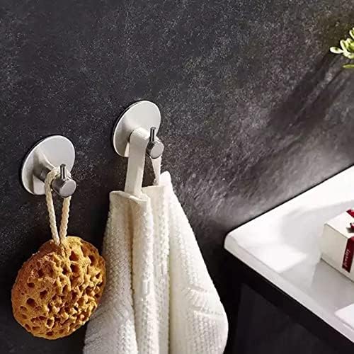 Lepljive okrugle SUS304 okrugle kuke od nerđajućeg čelika 4-Pakovanje se može koristiti na zidovima u kuhinji kupatilo dnevna soba kancelarija itd viseći šešir kapa peškir ogrtači ključevi za odeću kuke za peškire