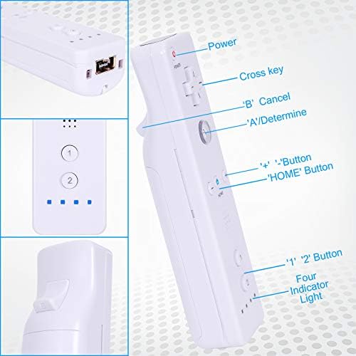 Soxoxk 2 Pack White Beiless Regulator, zamjena za Wii daljinski upravljač, kompatibilan sa Wii / Wii U konzolom, sa silikonskim futrolom i remenom za zglob koji se ne klizi