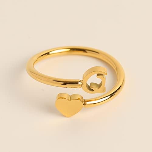 Do moje unuke Dainty Početni srčani prsten 26 Pismo srčani prsten Jednostavni modni nakit Popularni