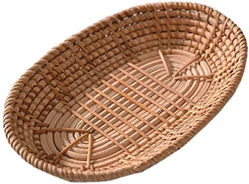 Zerodeko Woven košare za skladištenje košara Rattan tkani hljeb Basket Mali kruh i voćne košarice Ovalne