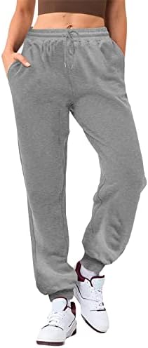 Oiuiov baggy dukseri za žene, ženske dukseve visokog elastičnog struka labave ravne noge sportske vježbe pantalone pantalone