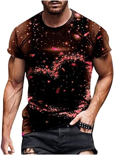3D tiskani vrhovi za muškarce, muške ljubavne srčane print T majica cool kratkih rukava Grafičke majice