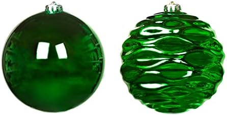 Blivalley 4 Božić Ball Ornamenti 4kom Shatterproof Božić dekoracije velike viseće kugle za Božić Tree, crven