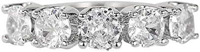 Veliki Rond dijamantski prsten jednostavan za žene srebrni prsten za brisanje dijamant Elegantna angažmana vjenčana prstena prstena
