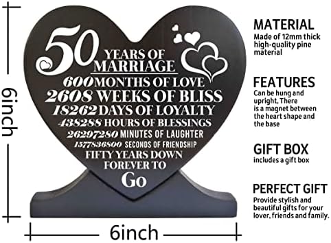50. godišnjica crnog drveta ploča, poklon drva srce, rustikalno srce od drveta, 50 godina brak, 50