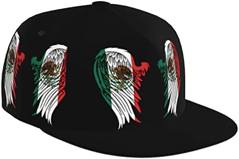 Krila Meksička Meksiko Zastava Ravni račun BRIM četverostrani ispis bejzbol kapa Cool Hip Hop Trucker Hat Muškarci Podesivi bejzbol kape crni