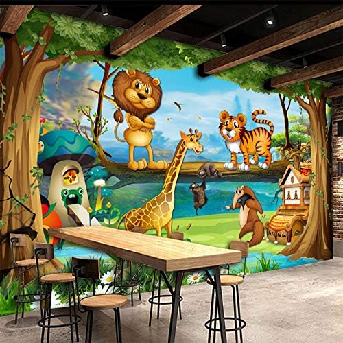 HGFHGD 3D Mural Dječja soba Spavaća soba Lijepa crtana šumska životinja Paradise Zidni ukras Dječji zidni zidni zidni zidni