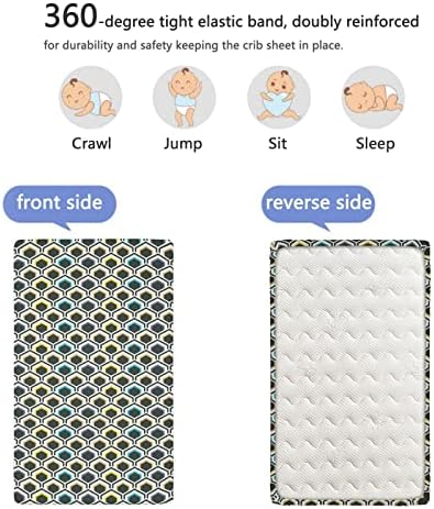 Geometrijski tematski posteljini, prenosivi mini listovi krevetića Mekani i rastezljivi pričvršćeni krevetić-odlični