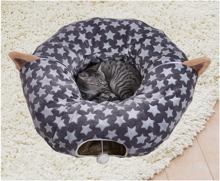Narcnton tunel za mačku i psa sa jastukom cijevi Tyy Oxford tkiva Veliki sklopivi izduženi promjer prilagođen velikim mačkama, mačićima, mačkama i malim štenadima vani