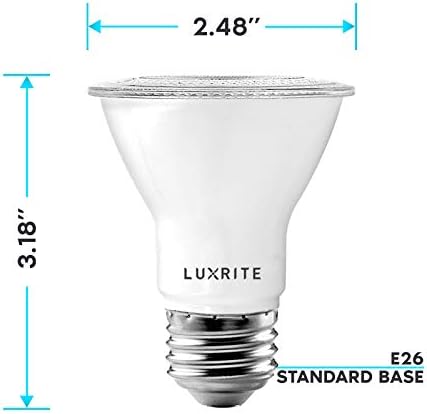 LUXRITE 12 paketa PAR20 LED Sijalice, 50W ekvivalentno, 3500K prirodno bijelo, LED reflektorska sijalica sa