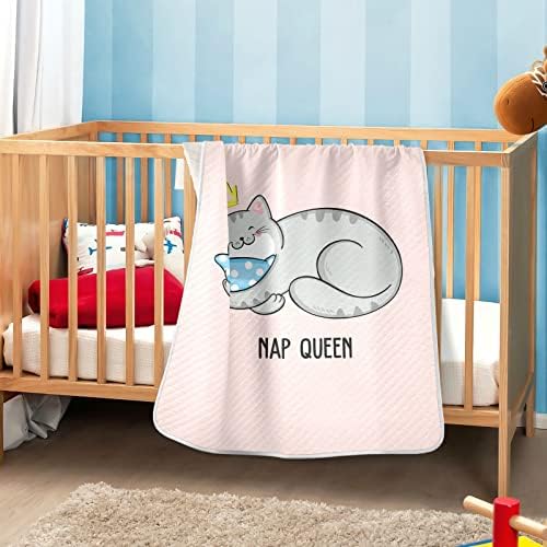 Swaddle pokrivač siva debela lazy mačka pamučna pokrivač za dojenčad, primanje pokrivača, lagana mekana