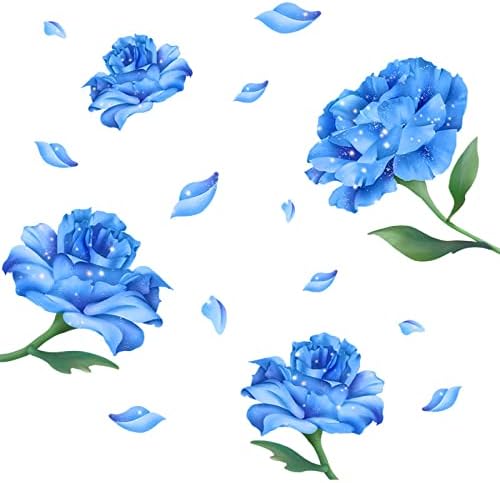 Pinenjoy plave ruže cvjetni zidni naljepnice naljepnice nagnute cvjetne zidne naljepnice 28x27INCH Umjetni