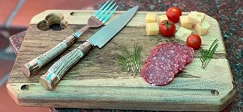Nož & amp; viljuška Set sa jelena ručkom tradicionalne made in Argentina Gaucho nož odrezak Setovi
