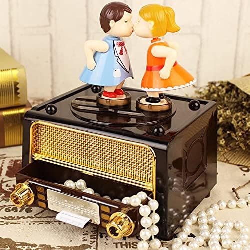 Zhyh Retro radio u obliku muzičke kutije Creative Funny Music Box Glazbeni nakit Kutija za skladištenje