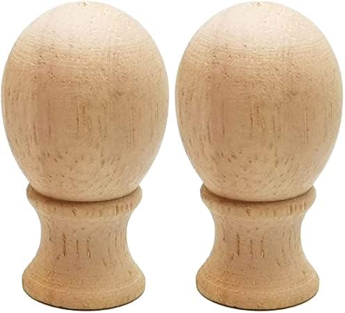 Hyamass 2kom Lamp Finial 1-3/4 Inch prirodno tvrdo drvo Lopta u obliku Lamp Shade Finial Decoration Accessories