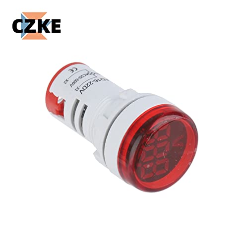 Dzhtus 2pcs Mini digitalni voltmetar 22mm krug AC 12-500V Tester za ispitivanje napona Monitor LED indikator snage