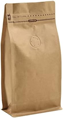 4 unce 100 komada Kraft papirnih kesa za kafu visoke barijere stoje / ravne donje kese za kafu sa ventilom za oslobađanje vazduha i patentnim zatvaračem sa strane jezička za višekratnu upotrebu