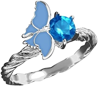Yistu prstenovi za žene u boji u boji u boji u obliku srca sa cirkonskim prstenom jednostavnim