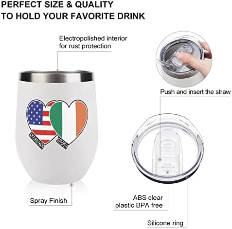 Irski američki kabelski čašica za flastela sa poklopcem izoliranim od nehrđajućeg čelika Tumbler dvostruki zidni uredski kućni čaše