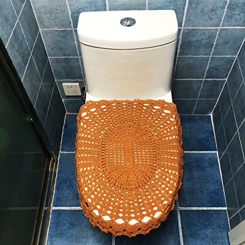 Toaletni spremnik poklopac poklopca ručno rađena kročka tkanina za poklopac toaletni spremnik crni