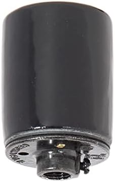 B & amp; P Lamp® Crna porculanska utičnica za uključivanje/isključivanje bez ključa sa vijkom za uzemljenje, 1/8ip