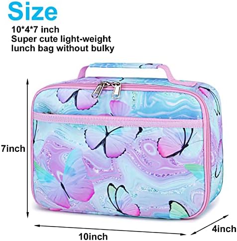 CAMTOP kutija za ručak za djecu izolovana torba za ručak mala hladnjača termo obrok termo kutija za ručak za djevojčice školske piknike za dječake-štampanje leptira
