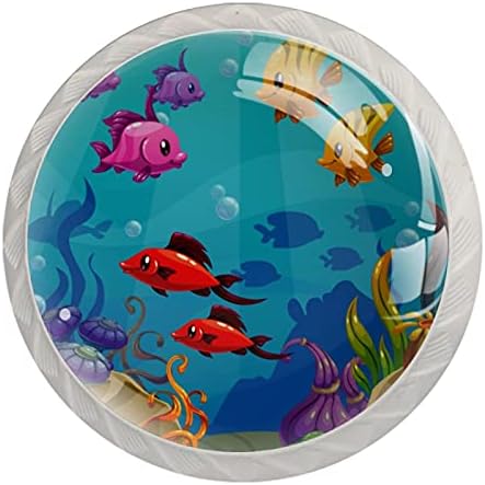 Lagerery komoda dugmad riba koral fioka dugmad Crystal Glass cabinet dugmad 4kom štampanje u boji okrugla bijela